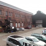 Stage at far end of yard